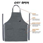 Under NY Sky Gray Twill Chef Apron