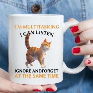 Funny Cat Coffee Mug - 11oz Recyclable Ceramic