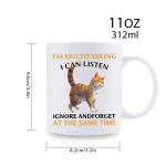 Funny Cat Coffee Mug - 11oz Recyclable Ceramic