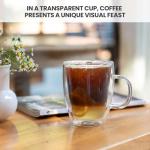 YUNCANG Double Wall Insulated Glass Coffee Mugs