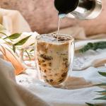 YUNCANG Double Wall Insulated Glass Coffee Mugs