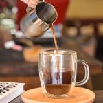YUNCANG Double Wall Insulated Glass Coffee Mugs
