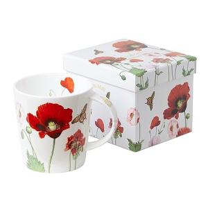 Poppy Butterfly 16-Ounce Bone China Mug