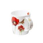 Poppy Butterfly 16-Ounce Bone China Mug