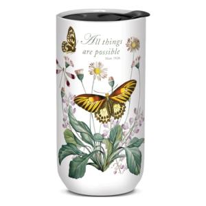 Nature's Grace Floral Butterflies Travel Mug