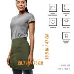 Moss Green Half Apron with Leather Straps