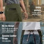 Moss Green Half Apron with Leather Straps