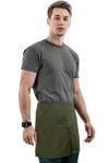 Moss Green Half Apron with Leather Straps