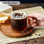 Clear Glass Coffee Mugs Set of 2, 14oz