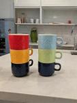 Set of 6 Colorful 12oz Ceramic Coffee Mugs