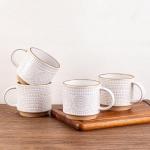 Stackable Ceramic Coffee Mugs Set of 4