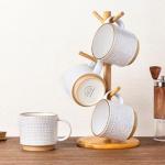 Stackable Ceramic Coffee Mugs Set of 4