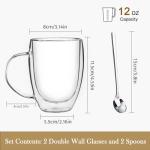 Double Wall Glass Coffee Mugs Set of 2