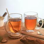 Double Wall Glass Coffee Mugs Set of 2