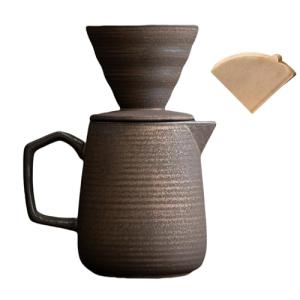 Ceramic Pour Over Coffee Maker - Retro Gold