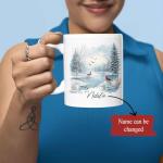 Personalized Winter Lake Coffee Mug for Nature Lovers