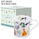 Cute Cat and Plant Coffee Mug 12 oz