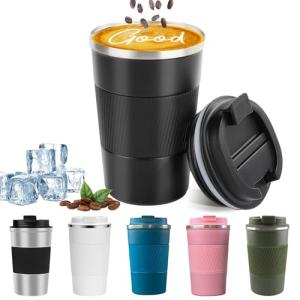 Insulated Travel Coffee Mug, Spill Proof Stainless Steel