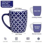 Blue and White Geometric Floral Coffee Mugs Set