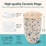 NOVA CERAMICS 12oz Travel Mug - Blue & White