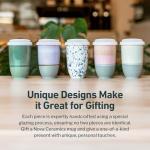 NOVA CERAMICS 12oz Travel Mug - Blue & White