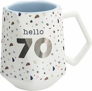 Hello Geometric Confetti Birthday Mug – 17 oz