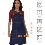 Blue Denim Chef Apron with Adjustable Cotton Straps