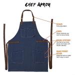 Blue Denim Chef Apron with Adjustable Cotton Straps