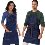 Blue Denim Chef Apron with Adjustable Cotton Straps