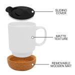 15oz Ceramic Coffee Mugs with Cork Bottom - 36 Pack