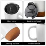 15oz Ceramic Coffee Mugs with Cork Bottom - 36 Pack