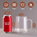 Set of 2 Clear Borosilicate Glass Coffee Mugs