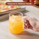 Set of 2 Clear Borosilicate Glass Coffee Mugs