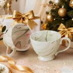 Hand-Painted 20 Oz Marble Ceramic Coffee Mug