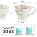Hand-Painted 20 Oz Marble Ceramic Coffee Mug