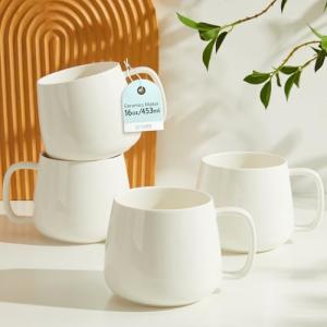Teocera Stackable 16oz Ceramic Coffee Mugs Set