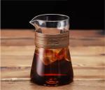 Bincoo 16oz Glass Coffee Carafe with Wood Sleeve