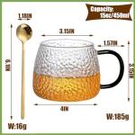 Vintage 15oz Glass Coffee Mugs Set of 6