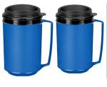 Blue Insulated Coffee Mugs - Set of Two