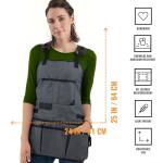 Stylish Gray Tool Apron with 18 Pockets