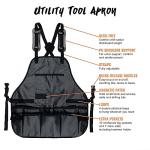 Stylish Gray Tool Apron with 18 Pockets