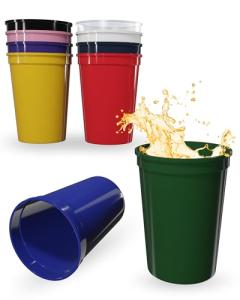 10 Pack 16 oz Assorted Reusable Plastic Party Cups