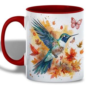 Hummingbird and Butterfly Fall Coffee Mug