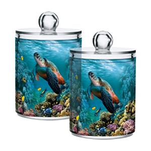 Cute Sea Turtle Qtip Holder and Makeup Organizer Set