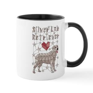 Silver Lab Retriever Geometric Coffee Mug 11 oz