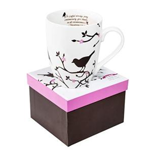 Inspirational Ceramic Mug with Brown Birds
