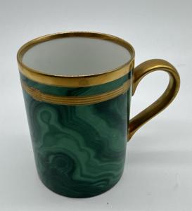 Christian Dior Malachite Green Gold Trim Mug