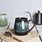 Blue Large Ceramic Coffee Mug, 21 Oz