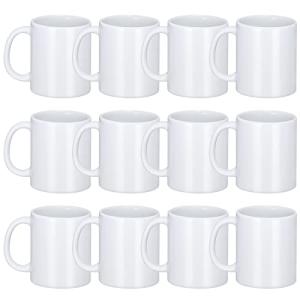 DANALLAN Set of 12 White Ceramic Coffee Mugs