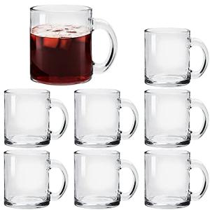 Accguan 8-Pack Glass Coffee Mugs with Handles